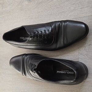 Dolce & Gabbana Men's Vero Cuoio Dark Leather Lace Oxfords Size 8.5